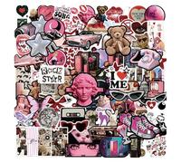 GlamRays Downtown Girls Y2K Retro Stickers, 1100 Pink Cartoon Vinyl Stickers for Water Bottle, Laptop, Skateboard, 3084965031
