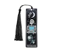 GlamRays Gifts for Book Lovers: Christmas Tarot Bookmark & Skeleton Cards Horror Birthday Presents for Women and Men (Black)