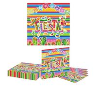 GlamRays Mexican Fiesta Napkins 20 Pieces 16x16cm Disposable 2-Ply Colorful Party Paper Napkins for Cinco De Mayo Birthday Celebration Taco Wedding Table Decor