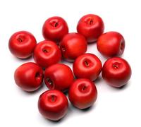 GlamRays Pack of 12 Artificial Apples, 3 Inch False Fruit Apples, Fake Fruits for Kitchen Table Decoration, Holiday Decorations, Photo Prop (Red)