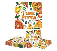 GlamRays Servilletas de Pizza 20 Unidades 33x33cm Suaves Absorbentes Servilletas de Celulosa de Alta Calidad con Motivo de Pizza para Fiestas Bodas y Hogar