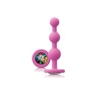 Glams Pink Ripple Anal Plug Rainbow Gem