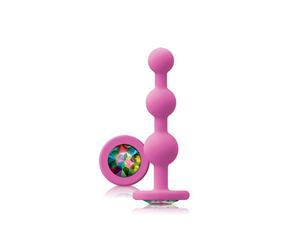 Glams Pink Ripple Anal Plug Rainbow Gem