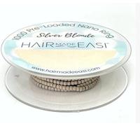 GLAMSA Pre-Loaded Nano Rings x 1000 - Ideal quality rings for applying hair extension - Suitable for all hair types - Easy to use - Natural look - Non-slip silicone lined rings (Silver Blonde)