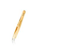 GLAMSA Rubis Slant Tip Tweezer - Precision Tweezing for Flawless Brows and Beyond Gold Christmas Star Gift
