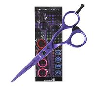 Glamtech One Neon Hairdressing Scissor - Ergonomic Sharp Edged Professional Scissors - Ideal for hairdressing, cutting and styling (5.5 inch, Purple)