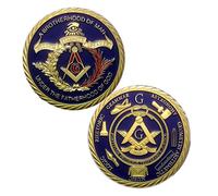 Glamtune 3D Design Masonic Challenge Coin Freemasons Master Mason Blue Lodge Coin