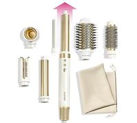 GLAMUP® Aircurler™ 6 in 1 Hot Air Styler, Upgraded Long Barrel, Round Brush, Powerful High Speed Dryer, Tight Grip, Curling Volumizing Gift Set with Travel Bag