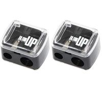 Glam'Up Paris - Cosmetic Pencil Sharpener with Reservoir - Double Tip - Double Hole - Essential Accessory (Pack of 2)