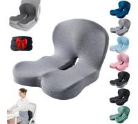 Glamvidas Memory Foam Cushion, L-Shaped Ergonomic Design, Reenly Back and Seat Cushion, for Office Chair/Car Seat, Sciatica Support, Posture Corrector with Washable Cover (Grey)