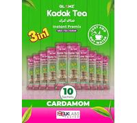 GLAMZ Kadak Tea- Cardamom Flavour 3-in-1 Instant Premix- Milk, Tea & Sugar- 20g Sachets- Indian Style Authentic Premium Elaichi Karak Chai (10 sachets/20g each), 3 in 1 Cardamom)