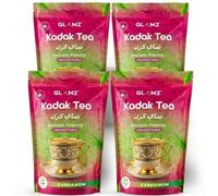 GLAMZ Kadak Tea- Cardamom Flavour Instant =Premix- Milk & Tea, Sugar-Free- Indian Style Authentic Premium Elaichi Karak Chai (500gx4= 2KG /140 Cups- Cardamom-Unsweetened)
