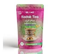 GLAMZ Kadak Tea- Cardamom Flavoured Instant Premix- Milk & Tea with Sugar- 500g- Indian Style Authentic Premium Elaichi Karak Chai (Cardamom-Sweetened)