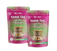 GLAMZ Kadak Tea- Cardamom Instant Premix- Milk & Tea, Sugar Free - 2 Pack (1000g - 70 Cups Serving)- Authentic Premium Indian Elaichi Flavoured Karak Chai (Pack of 2, Cardamom- Unsweetend)