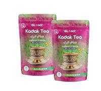 GLAMZ Kadak Tea- Cardamom Instant Premix- Milk & Tea with Sugar- 2 Pack (1000g - 50 Cups Serving)- Authentic Premium Indian Elaichi Flavoured Karak Chai (Pack of 2, Cardamom- Sweetend)