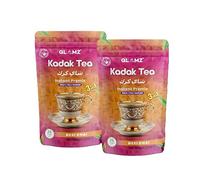 GLAMZ Kadak Tea- Desi Chai Flavoured Instant Premix- Milk & Tea with Sugar - 2 x 500g (50 Cups)- Indian Style Authentic Premium Desi Karak Chai (Pack of 2, DesiChai- Sweetend)