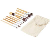 Glamza 10-Piece Bamboo Brushes Set In Pouch1 Units