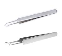 Glamza Blackhead Professional Stainless Steel Set Whiteheads Tweezer And Curved Clips Pimple Acne Cleaner Remover