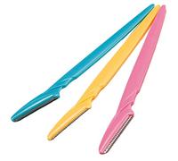 Glamza No Flick 3 Pack Eyebrow Brow Shaper Razor & Dermaplaning Safe Painless Portable Women's Shaver Trimmer Tool Grooming Kit