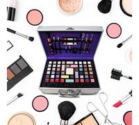 Glamza 68 Piece Vanity Makeup Set Eyeshadow Lipgloss Eyebrow Face Powder Concealer Case