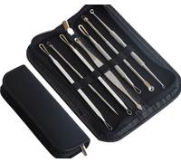 Glamza 7-Piece Blackhead Remover Tool Kit, Professional Stainless Steel Acne Extractor Set for Blackheads, Whiteheads, Pimples, and Blemishes - Safe, Easy-to-Clean, for Facial Skin Care