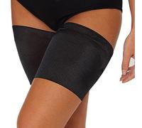 Glamza Black Pair Anti Chafing Thigh Bands Elastic Non Slip Leg Comfort Running Sports (Size C - (52CM - 60CM))