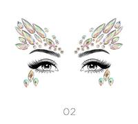Glamza Face Crystal Sticker for Women Mermaid Rave Festival Glitter Rhinestone Temporary Tattoo Face Jewels Face Sticker Eyebrow Face Body Jewellery (STYLE 02)
