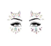 Glamza Face Crystal Sticker for Women Mermaid Rave Festival Glitter Rhinestone Temporary Tattoo Face Jewels Face Sticker Eyebrow Face Body Jewellery (STYLE 06)