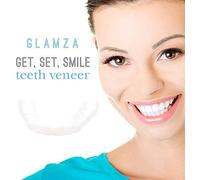 Glamza Get Set Smile Whitening Teeth Snap Cap On Instant Comfortable Flex Perfect Veneers White