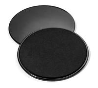 Gliding Discs - 2 Dual Sided Exercise Core Sliders for Hardwood Floor & Carpet - Ideal for Core Training, Fitness, Aerobics, CrossFit, Full Body Strength and Conditioning (Black)