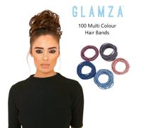 Glamza Multi Colour Hair Bands 5 colours 100 Pack