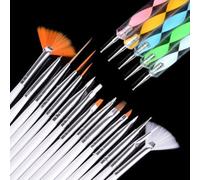 Glamza nail art 20pc dotting and brush set