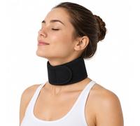 Glamza Neck Support GENERISE Self Heating Tourmaline Lined Magnetic Neck Brace for Pain Relief with Adjustable Velcro Strap - Black