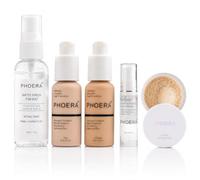 Glamza PHOERA Beauty Set (Nude & Buff Beige Foundation, Primer, Setting Powder & Spray)