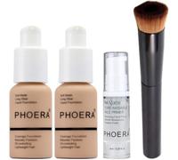 Glamza PHOERA Beauty Set (x2 Warm Peach Matte Foundation, Face Primer & Liquid Brush)
