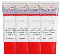 Glamza Phoera Foundation Full Coverage Makeup Set - 24hr Long Lasting Oil Control - Same Foundation Smarter Packaging - Inc x4 30ml Foundation & Silicone Blender Sponge (103 Warm Peach)