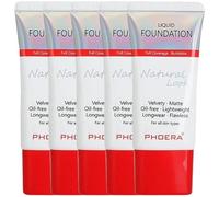 Glamza Phoera Foundation Full Coverage Makeup Set - 24hr Long Lasting Oil Control - Same Foundation Smarter Packaging - Inc x5 30ml Foundation & Silicone Blender Sponge (109 Mocha)