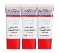 Glamza Phoera Foundation Full Coverage Makeup Set - 24hr Long Lasting Oil Control - Same Foundation Smarter Packaging - Inc x3 30ml Foundation & Silicone Blender Sponge (101 Porcelain)