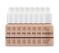 Glamza Phoera Foundation Full Coverage Makeup Set - 24hr Long Lasting Oil Control - Soft Smooth Matte Flawless Concealer Cream - Inc x8 30ml Foundation & Silicone Blender Sponge (103 Warm Peach)