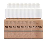 Glamza Phoera Foundation Full Coverage Makeup Set - 24hr Long Lasting Oil Control - Soft Smooth Matte Flawless Concealer Cream - Inc x8 30ml Foundation & Silicone Blender Sponge (105 Sand)