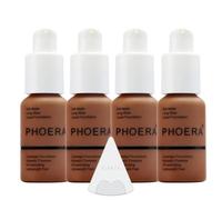 Glamza Phoera Foundation Full Coverage Makeup Set - 24hr Long Lasting Oil Control - Soft Smooth Matte Flawless Concealer Cream - Inc x4 30ml Foundation & Silicone Blender Sponge (110 Truffle)