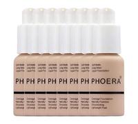 Glamza Phoera Foundation Full Coverage Makeup Set - 24hr Long Lasting Oil Control - Soft Smooth Matte Flawless Concealer Cream - Inc x8 30ml Foundation & Silicone Blender Sponge (102 Nude)