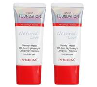 Glamza Phoera Full Coverage Makeup Set - 24hr Long Lasting Oil Control - Smarter Packaging - Inc 2 x 30ml Foundation (101 Porcelain)