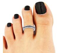 Glamza Sterling 925 Silver Toe Ring Finger Band Planted Jewellery Gift Adjustable Solid (STYLE A)