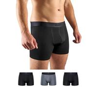 Glance Underwear Premium Bamboo Men's Boxer Shorts (Pack of 3) - Breathable - Silky Soft - Bamboo Underwear Men with Elastic Waistband and No Disturbing Label for Optimal Comfort, 2 x black and 1 x