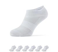 Glance Underwear Premium Bamboo Trainer Socks for Men and Women, 6 Pairs - Soft Breathable Ankle Socks to Prevent Sweaty Feet - Short Socks Ideal for Sports and Everyday Use - Size 35-47, White, 35-38