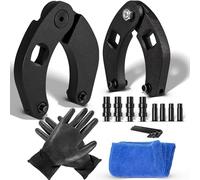Gland Nut Wrench - Set of 2 Hydraulic Cylinder Spanner Wrench Adjustable - Spanner Wrench Set Includes Gloves, Microfiber Towel, Pins & Allen Wrenches, Suitable for Farm & Construction Equipment