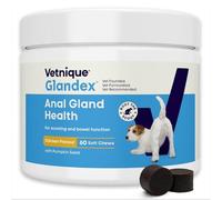 Glandex For Dogs UK - 60 Soft Chews - Vet-Formulated Anal Gland Support For Digestive Health - With Probiotics for Dogs, Omega-3s, Pumpkin & Fibre - Dog Probiotics for Gut Health - Boot The Scoot