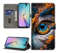GLANDOTU Case for Honor Magic 7 Pro 5G 6.8 inch Wallet Case,PU Leather Flip Case Magnetic Closure Shockproof Card Slot Foldable Stand Cover Compatible Honor Magic7 Pro, Blue Eyes