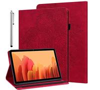 GLANDOTU Case for Huawei MediaPad M5 lite 10 10.1 inch PU Leather Case,Lightweight Folio Flip Embossed Tablet Protective Cover with Folding Stand -Red